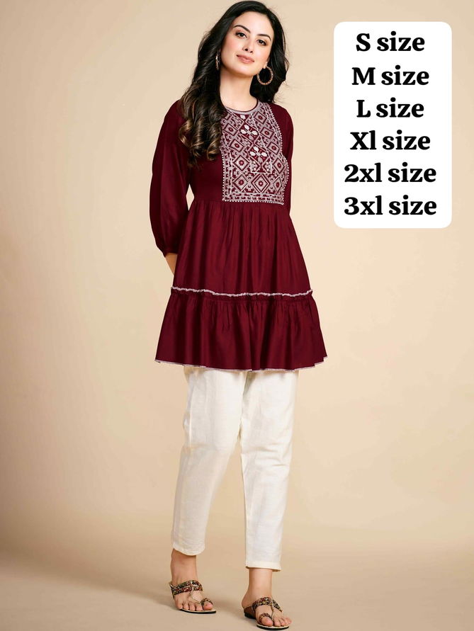 Sweet By NSF Rayon Embroidery Wholesale Ladies Top Suppliers In Mumbai